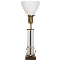 Gilbert Rohde Glass and Brass Table Lamp