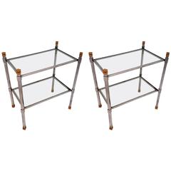 Pair of Mid-Century Two-Tiered Accent Tables Attributed to Romeo Rega