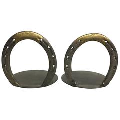 1970s Metal Horseshoe Bookends, Pair 6