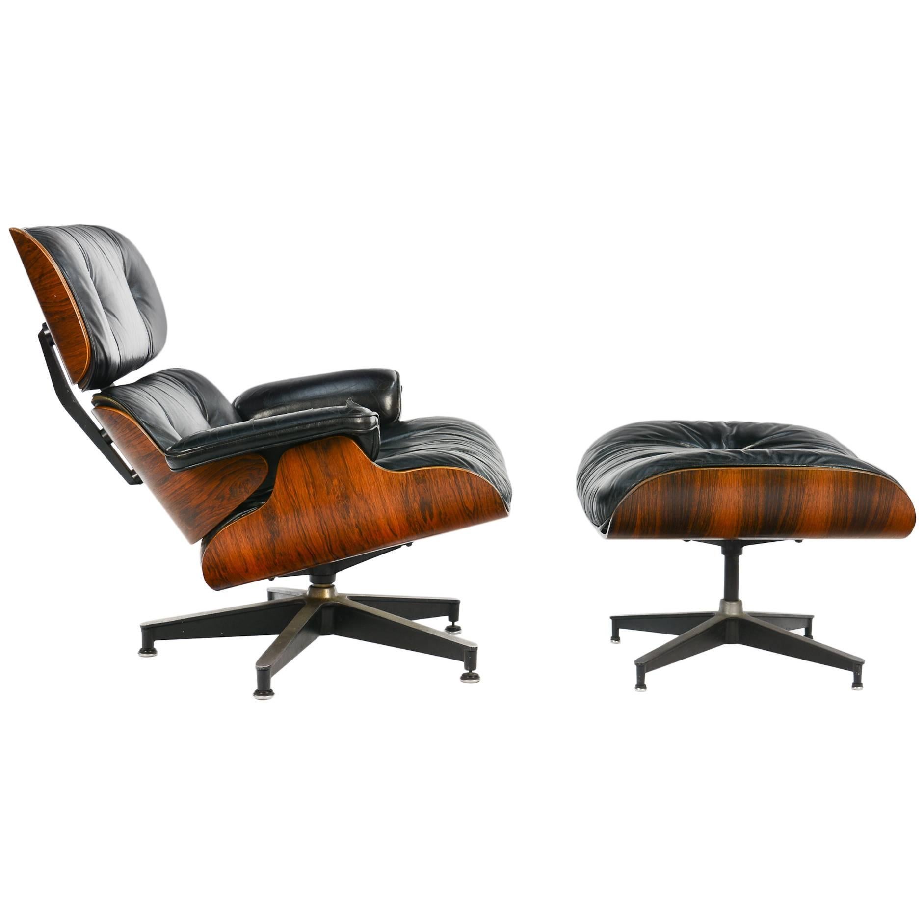 Iconic Ray and Charles Eames for Herman Miller 670 & 671 Rosewood Lounge Chair