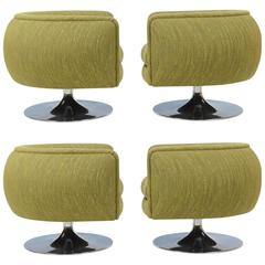 Set of Four Joseph D
Urso Swivel Telescoping Cocktail Club Chairs