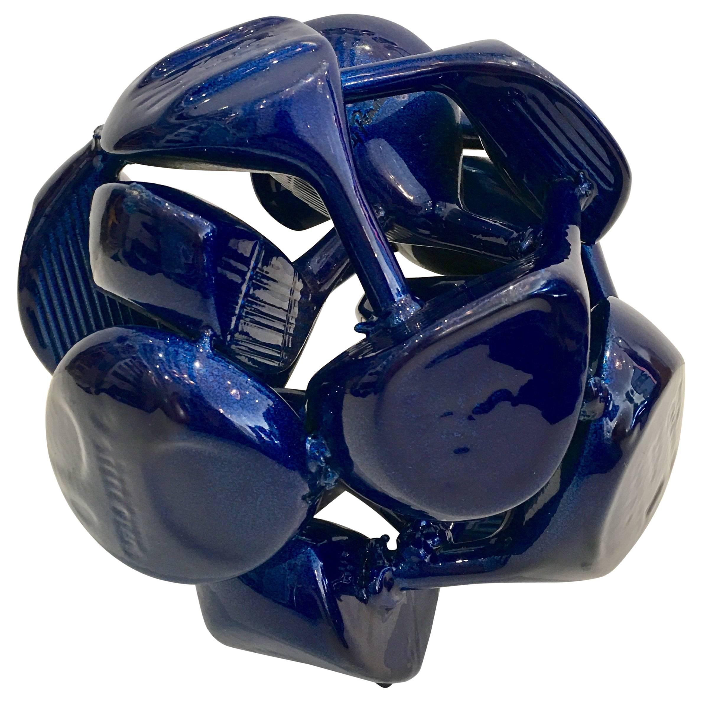 Lacquered Blue Golf Club Sculpture Signed, Jeff Diamond