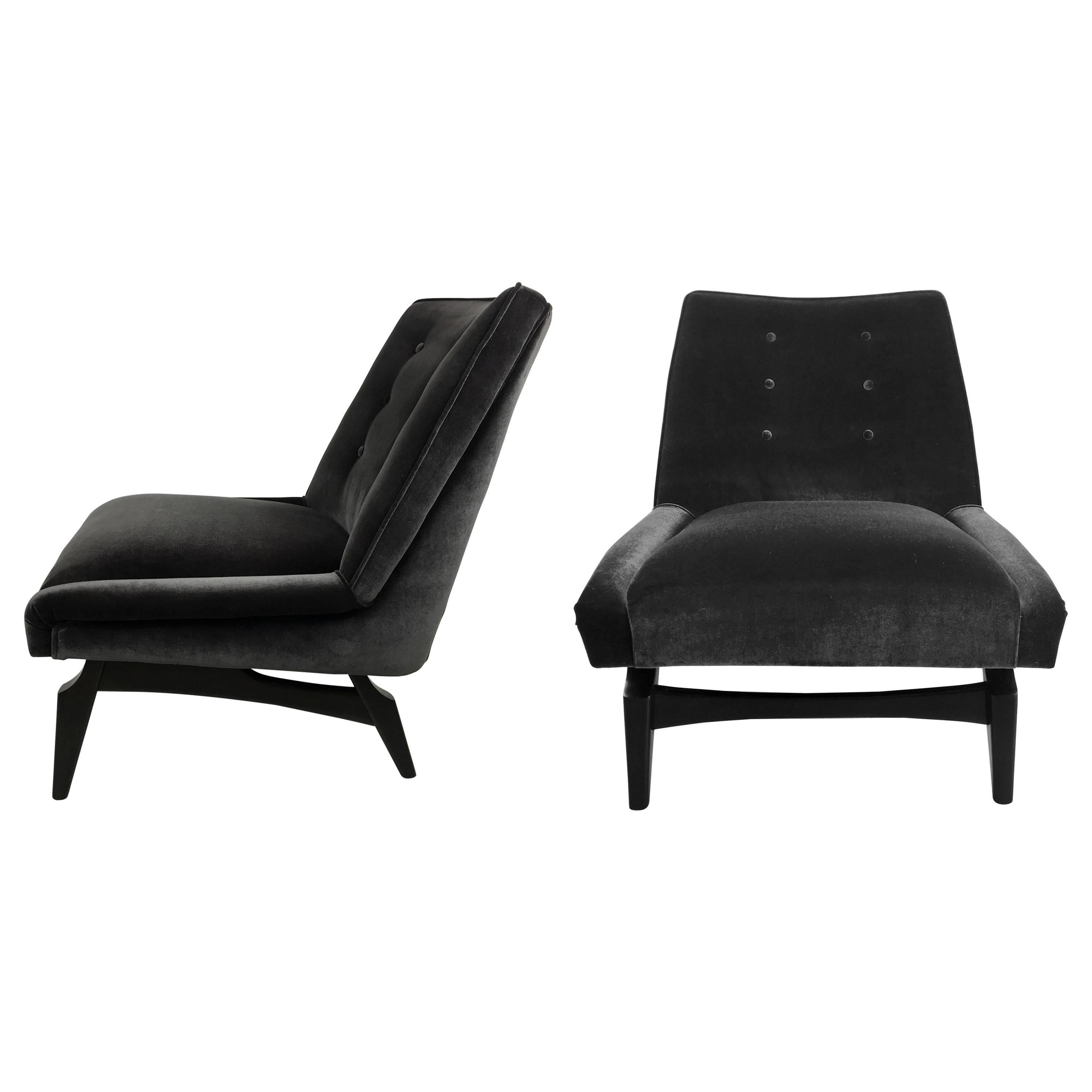 Pair of Italian Modern Style Lounge Chairs