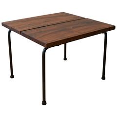 1950s Redwood and Iron Side Table