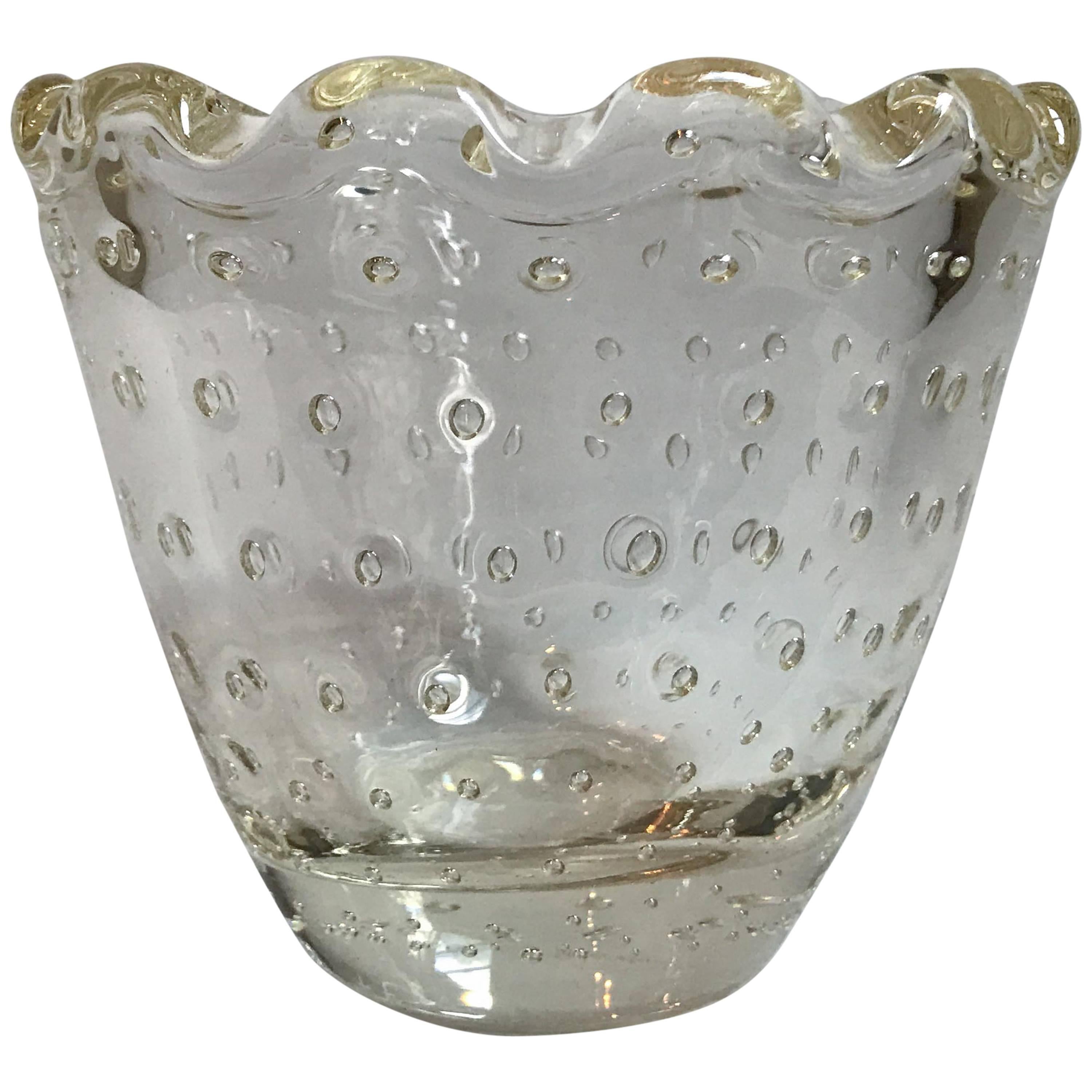 Scalloped Bubble Vase by Daum For Sale