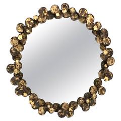 Steel and Brass Brutalist Studio Wall Mirror by John De La Rosa 8