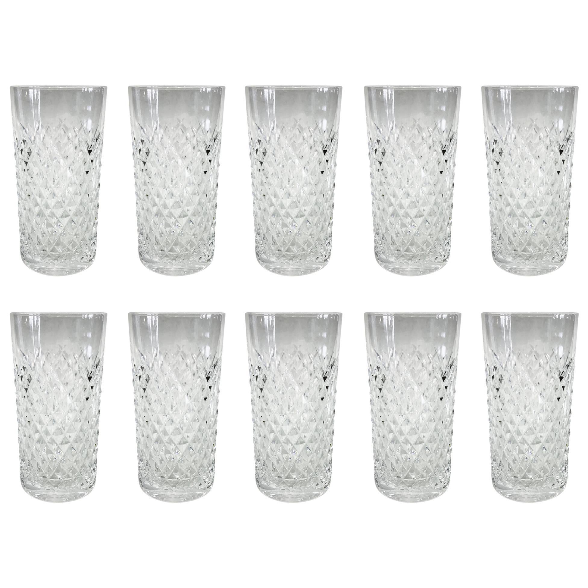Waterford Crystal Highball Glasses, Set of 10 For Sale