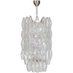 Italian Modern Chandelier in Transparent Murano Glass, Venini, 1960s 12