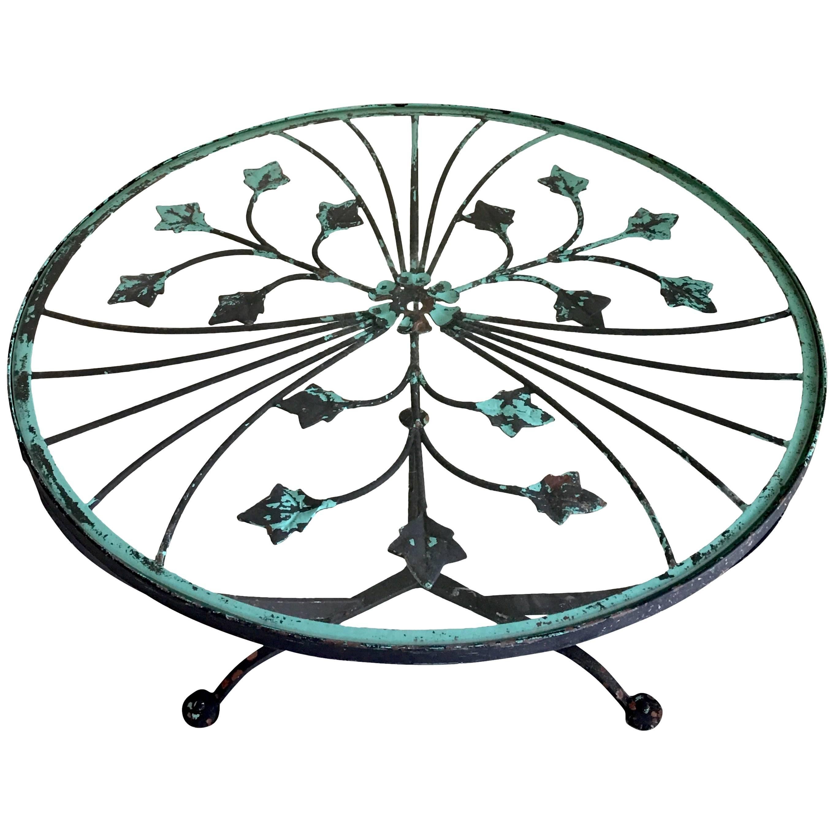French Art Deco Style Painted Hand-Forged Iron Table