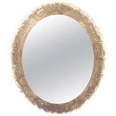 Mid-Century German Illuminated Wall Mirror and Light by Erco Lucite Large Oval 10