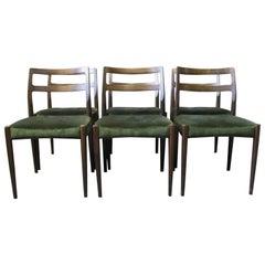 Set of six Dining Chairs in Polished Oak, Model Anne by Johannes Andersen