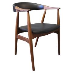 Armchair in Teak and Artificial Leather of Danish Design, 1960s 9