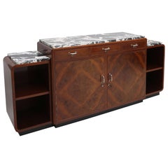 Art Deco Mahogany and marble Credenza by Charles Van Beerleir