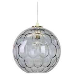 Large Blue Bubble Glass Pendant Light by Limburg, Germany, 1960s