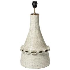 Ceramic Lamp by Accolay with White Glaze Decoration, circa 1970 1