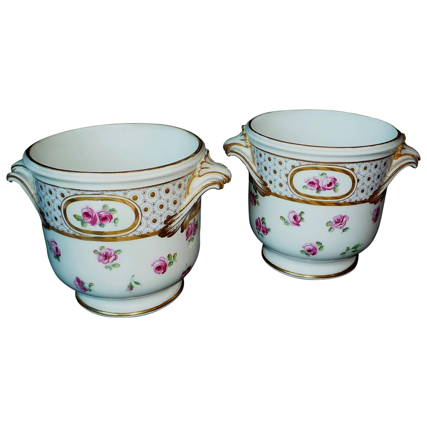 Pair of French Louis XV Period Sèvres Porcelain Wine Cooler, circa 1760-1770 For Sale