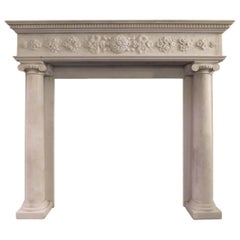 Regency Statuary White Marble Fireplace Mantel