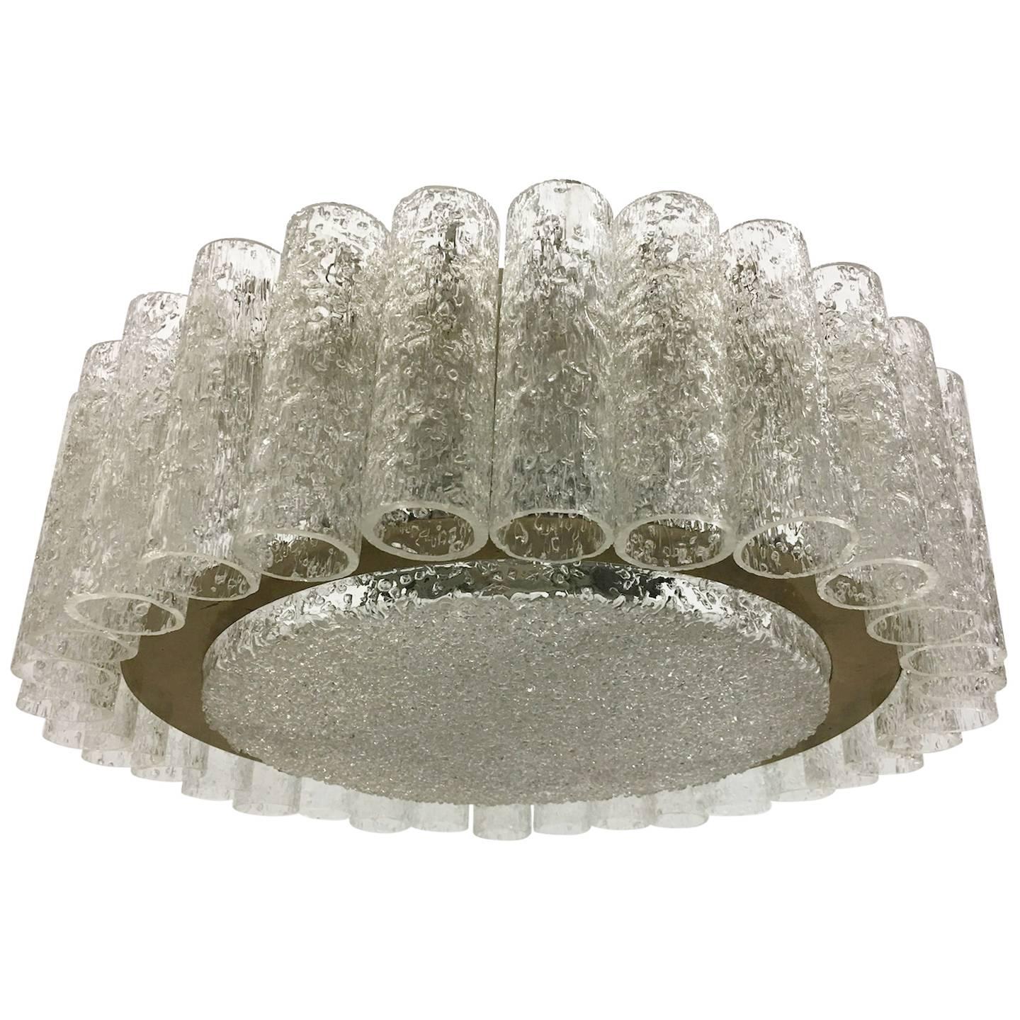 Doria Leuchten Glass Tube Flush Mount For Sale