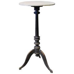 Small Round Side or Lamp Table with Marbled Tabletop, Gustavian, 1880