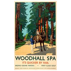 Original Vintage Lner Railway Poster “Woodhall Spa & Golf, It's Quicker by Rail”