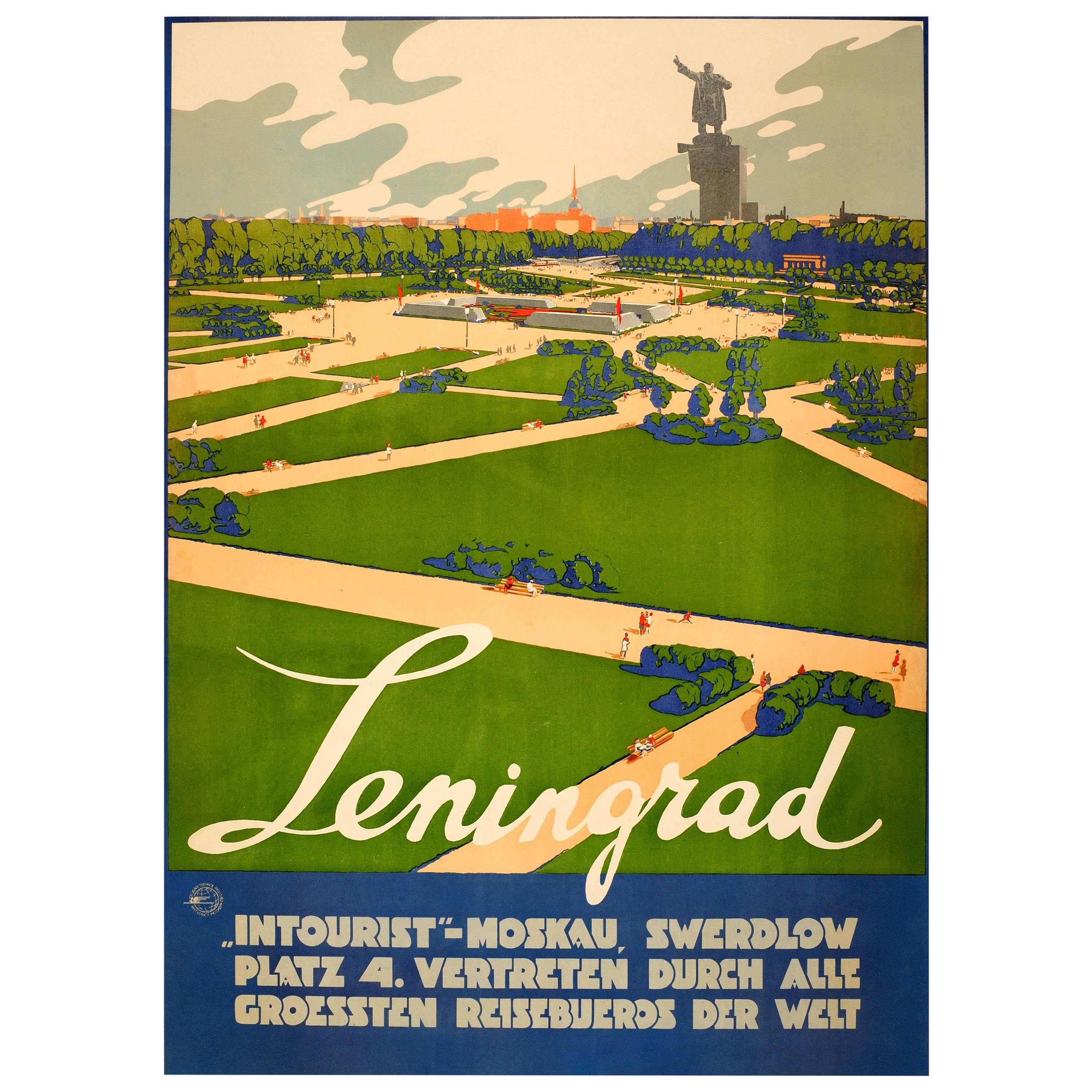 Original Soviet Intourist Travel Poster, “Leningrad ‘St Petersburg’”, Russia