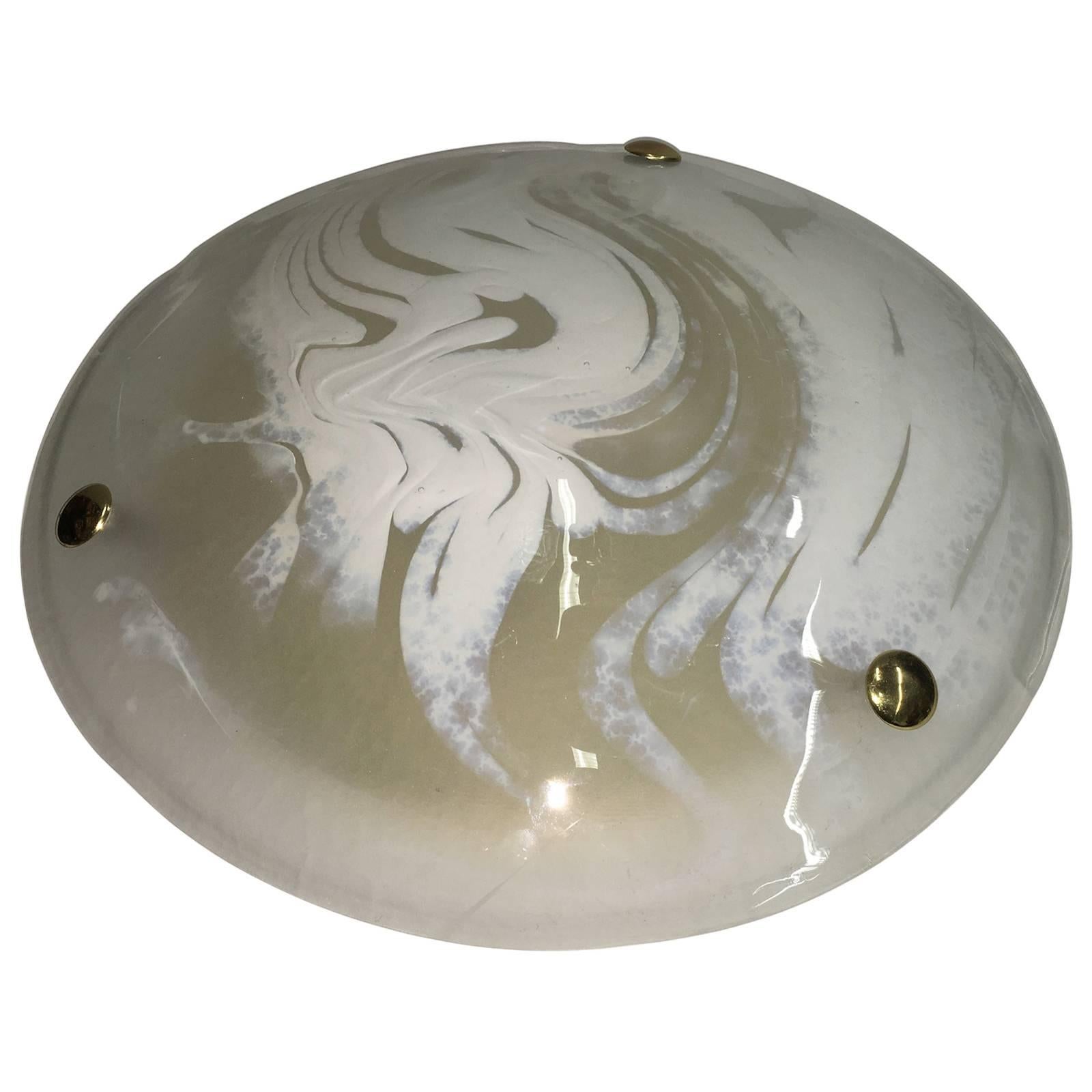Hillebrand Swirl Glass Flush Mount Ceiling Lamp Fixture