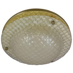 Beautiful Fischer Leuchten Textured Glass Flush Mount