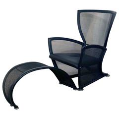 Alias 'Privè' Armchair with Footrest Design Paolo Nava in Carbon Net