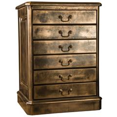 Six-Drawer Music Cabinet with Aged Bronze Metal Finish