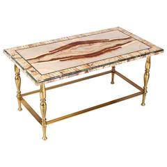 Early 20th Century Art Deco Italian Onyx and Marble Cocktail or Coffee Table 3
