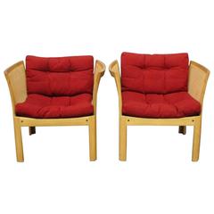 Pair of Easy Chairs in Oak Designed by Rud Thygesen and Johnny Sørensen, 1960s 1