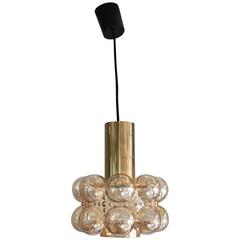 1960s German Limburg Brass and Bubble Glass Pendant by Helena Tynell 8