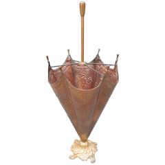 Vintage Italian Copper and Brass Umbrella Shape Umbrella Stand 11