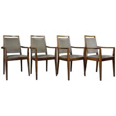 Set of Four Scandinavian Chairs with Armrests, circa 1960