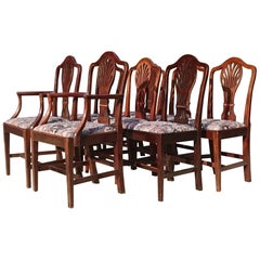 18th Century George III Mahogany Set of Eight Dining Chairs