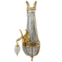 20th Century Empire Style Basket Applique or Wall Lamp