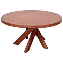 Large Pierre Chapo T21 Dining Table in Solid Elm