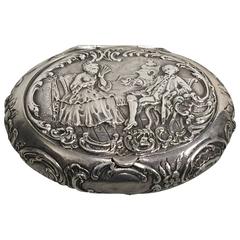 19th Century English Oval Sterling Silver Snuff Box 9
