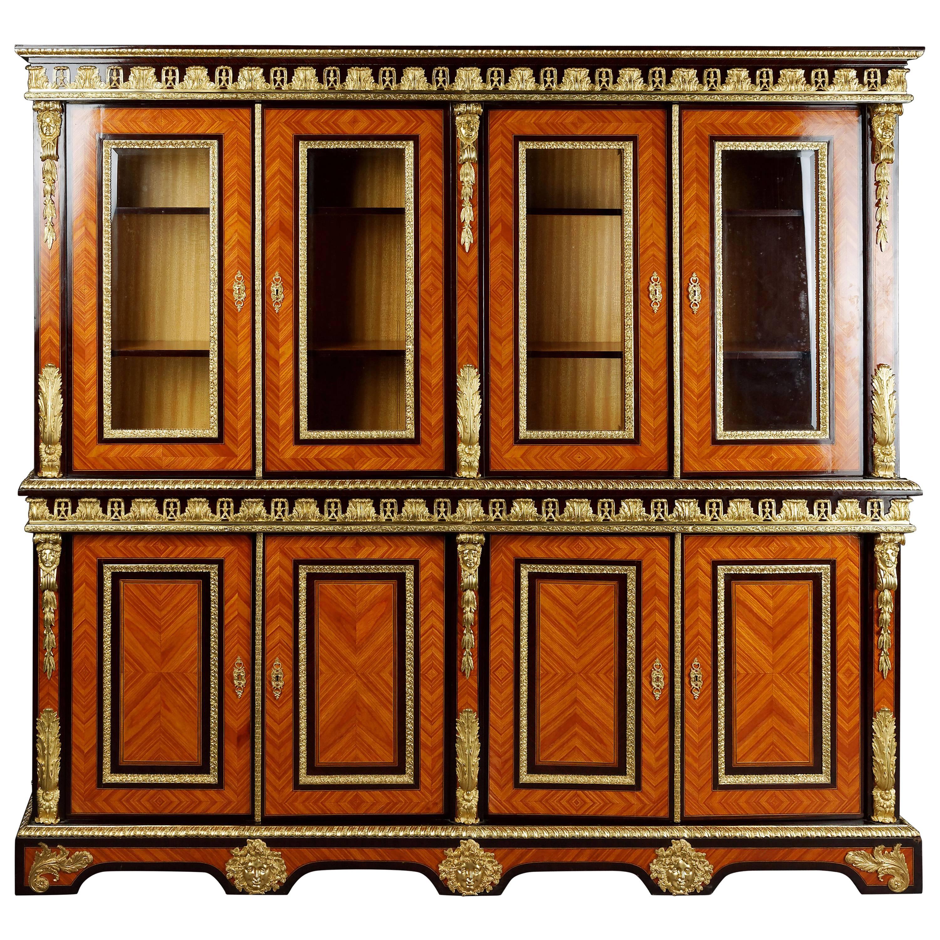 20th Century Louis XIV Style French Bibliotheque Bookcase For Sale