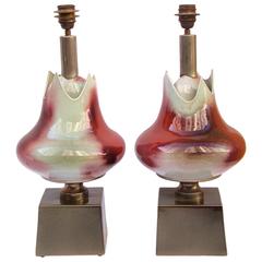 1960s French Porcelain Pair of Table Lamps 7
