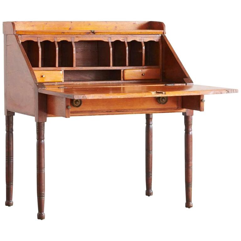 Antique Pine Drop Leaf Secretary Or Desk At 1stdibs