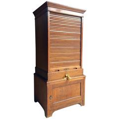 Haberdashery Collectors Cabinet Tambour, Mid-Century Chest