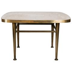 Rare End Table in Onyx and Bronze 5