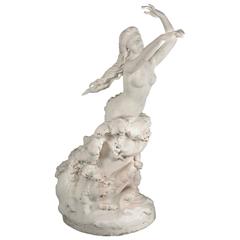 French 19th Century White Carrara Marble Statue, Signed E. Damé, 1892