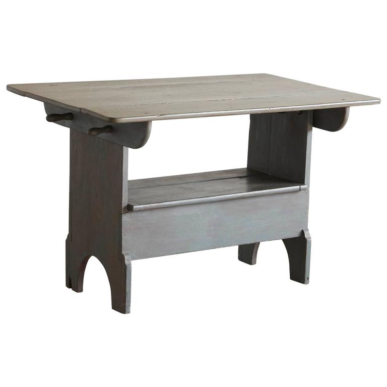 Painted Antique Pine TiltTop Table into Bench at 1stDibs