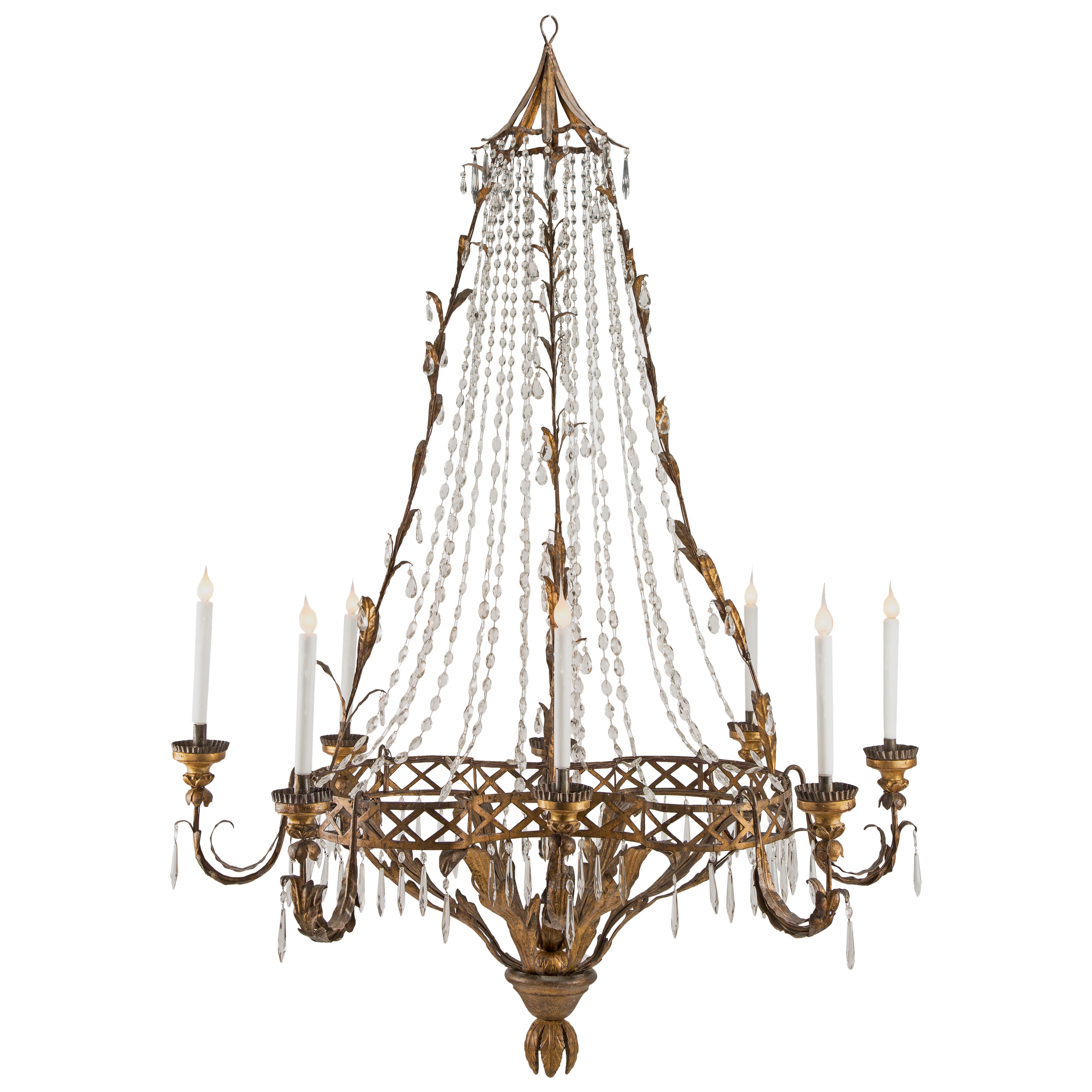 Italian 18th Century Crystal And Gilt Metal Eight Light Venetian Italian 18th Century Crystal And Gilt Metal Eight Light Venetian Chandelier For At 1stdibs