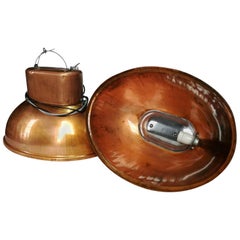 Industrial Vintage European Originall Big Pendants in  Copper colour.