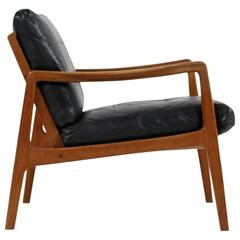 1960s Vintage Ole Wanscher Teak & Leather Easy Chair Mod. 109 France & Son No. 2