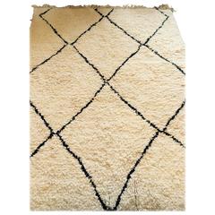 Tribal Moroccan Beni Ouarain Carpet White