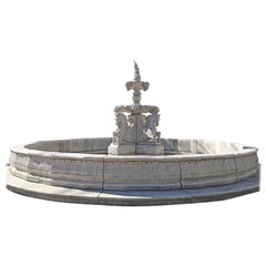 Vintage Mid-Century Hand Pressed Concrete Fountain